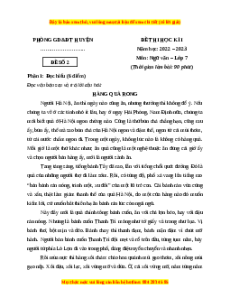 Đề thi cuối kì 1 Ngữ Văn lớp 7 Kết nối tri thức - Đề 2