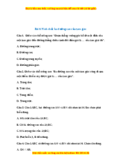 Trắc nghiệm Tính chất ba đường cao của tam giác Toán 7 Chân trời sáng tạo