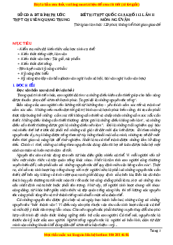 Đề thi thử Ngữ Văn trường Chuyên Quang Trung lần 2 năm 2021
