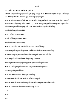 Bộ 3 đề thi Giữa kì 1 Vật Lí 12 cấu trúc mới (có tự luận) Cánh diều