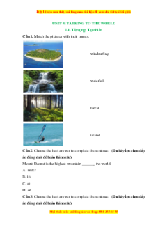 Trắc nghiệm Unit 8: Talking to the world Tiếng Anh 6 English Discovery