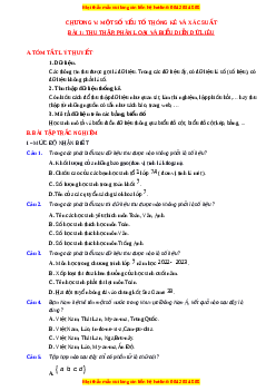 Chuyên đề Thu thập, phân loại và biểu diễn dữ liệu Toán 7 Cánh diều