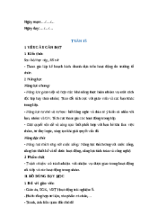 Giáo án Tuần 15 Hoạt động trải nghiệm lớp 5 Kết nối tri thức