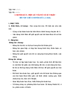 Giáo án Bài tập cuối chuyên đề 3 Toán 11 Kết nối tri thức
