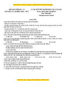 Đề thi thử Sinh Học Cụm trường TP Vũng Tàu lần 1 năm 2021