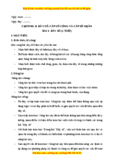 Giáo án Dãy số Toán 11 Cánh diều