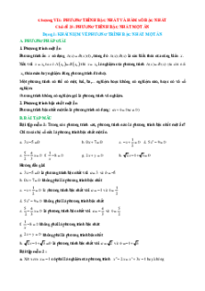 Chuyên đề Phương trình bậc nhất và hàm số bậc nhất lớp 8 (các dạng bài tập)