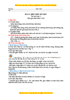 Giáo án Bài 13 Tin học 8 Kết nối tri thức: Biểu diễn dữ liệu