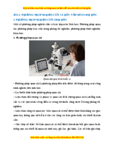 Lý thuyết Sinh học 10 Kết nối tri thức Bài 2: Phương pháp nghiên cứu và học tập môn sinh học