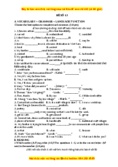 Đề thi giữa kì 1 Tiếng Anh 9 - Đề 13