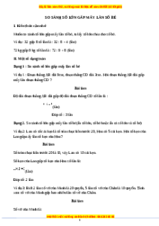 Chuyên đề số lớn gấp mấy lần số bé Toán lớp 3 nâng cao Chân trời sáng tạo
