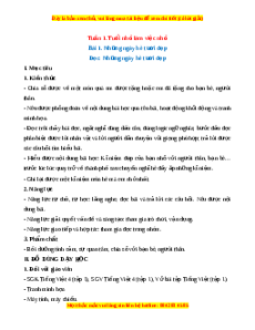 Giáo án Tuần 1 Tiếng Việt lớp 4 Chân trời sáng tạo