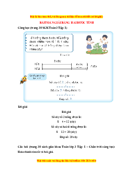 Giải sgk Toán lớp 3 Tập 1 Chân trời sáng tạo
