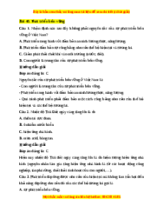 Trắc nghiệm Bài 40 Địa Lí 10 Kết nối tri thức: Phát triển bền vững và tăng trưởng xanh