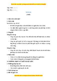 Giáo án Tuần 20 HĐTN lớp 4 Kết nối tri thức