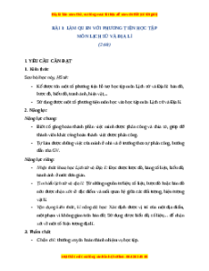Giáo án Bài 1 Lịch sử & Địa lí lớp 4 Chân trời sáng tạo: Làm quen với phương tiện học tập môn Lịch sử và Địa lí