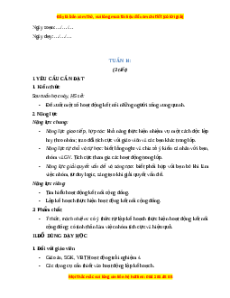Giáo án Tuần 14 HĐTN lớp 4 Cánh diều