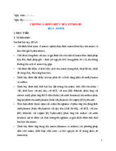 Giáo án Bài 6 Hóa học 12 Chân trời sáng tạo: Amine
