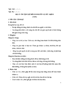 Giáo án Bài 27 Khoa học lớp 5 Kết nối tri thức: Ôn tập chủ đề Con người và sức khoẻ