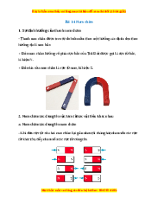 Lý thuyết Nam châm KHTN 7 Cánh diều