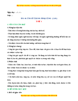 Giáo án Tìm số trung bình cộng Toán 4 Kết nối tri thức