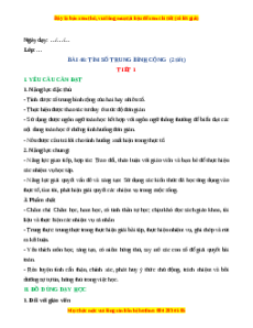 Giáo án Tìm số trung bình cộng Toán 4 Kết nối tri thức
