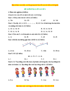 Đề thi giữa kì 2 Toán lớp 2 Kết nối tri thức - Đề 1