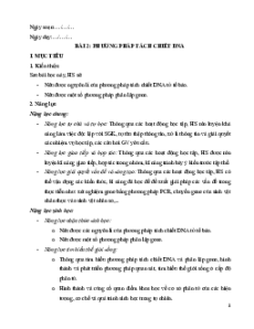 Giáo án chuyên đề Sinh học 12 Kết nối tri thức