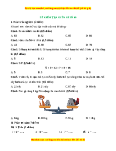 Đề thi giữa kì 1 Toán lớp 2 Kết nối tri thức - Đề 10