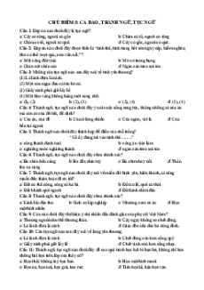 Câu hỏi ôn thi Trạng Nguyên Tiếng Việt lớp 3 Chủ điểm 8: Ca dao, thành ngữ, tục ngữ