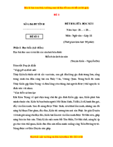 Đề thi giữa kì 1 Ngữ văn 11 Cánh diều ( đề 8)