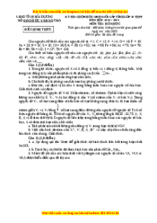 Đề HSG Hóa 10 Sở Hải Dương năm 2023 có đáp án