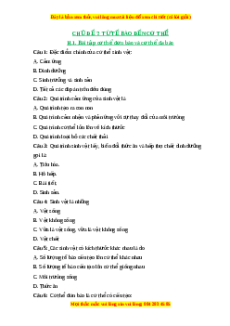 Trắc nghiệm Cơ thể đơn bào và cơ thể đa bào KHTN 6 Chân trời sáng tạo