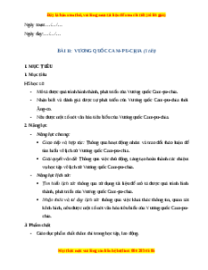 Giáo án Bài 11 Lịch sử 7 Cánh diều (Phiên bản 2): Vương quốc Campuchia