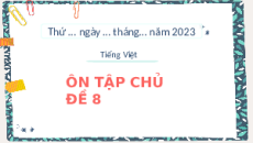 Giáo án Powerpoint Ôn tập chủ đề 8 Tiếng việt lớp 1 Kết nối tri thức