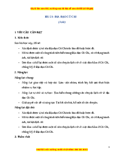 Giáo án Bài 21 Lịch sử & Địa lí lớp 4 Cánh diều: Địa đạo Củ Chi