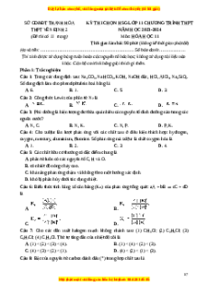 Đề thi HSG Hóa 11 năm 2023-2024 (Đề 11) có lời giải