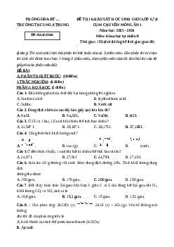 Đề thi hsg KHTN 8 năm 2023-2024 Trường THCS Nga Trung