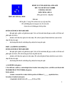 Bộ 40 đề thi HSG Tiếng Anh 10 có đáp án