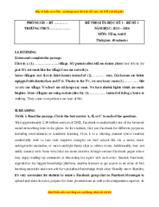 Đề thi giữa kì 1 Tiếng Anh 8 Global success (Đề 1 kèm file nghe)