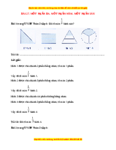 VBT Toán lớp 3 Bài 27 (Cánh diều): Một phần ba. Một phần năm. Một phần sáu