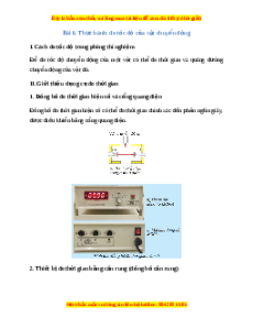Lý thuyết Vật lý 10 Kết nối tri thức Bài 6: Thực hành: Đo tốc độ của vật chuyển động