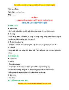 Giáo án Cộng, trừ các số tròn chục Toán lớp 1 Cánh diều