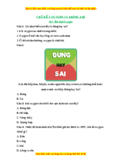 Trắc nghiệm Oxygen Chân trời sáng tạo