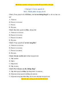 Bộ trắc nghiệm Hóa học 10 Kết nối tri thức (có đáp án)