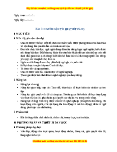 Giáo án Người nặn tò he Tiếng Việt 2 Chân trời sáng tạo