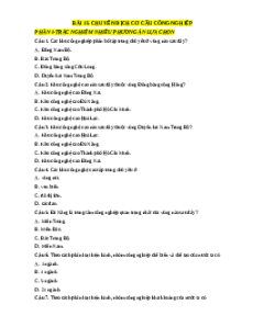 Trắc nghiệm Bài 15: Chuyển dịch cơ cấu ngành công nghiệp Địa lí 12 Đúng-Sai, Trả lời ngắn sách mới 2025