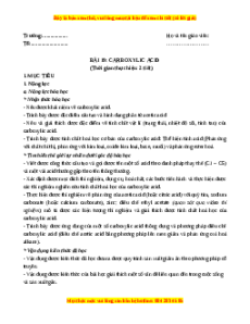 Giáo án Carboxylic acid Hóa học 11 Chân trời sáng tạo