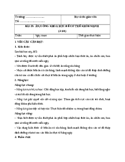 Giáo án Bài 25 Khoa học lớp 4 (Chân trời sáng tạo): Ăn uống khoa học để cơ thể khỏe mạnh