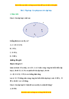 Trắc nghiệm Tập hợp. Các phép toán trên tập hợp Toán 10 Cánh diều